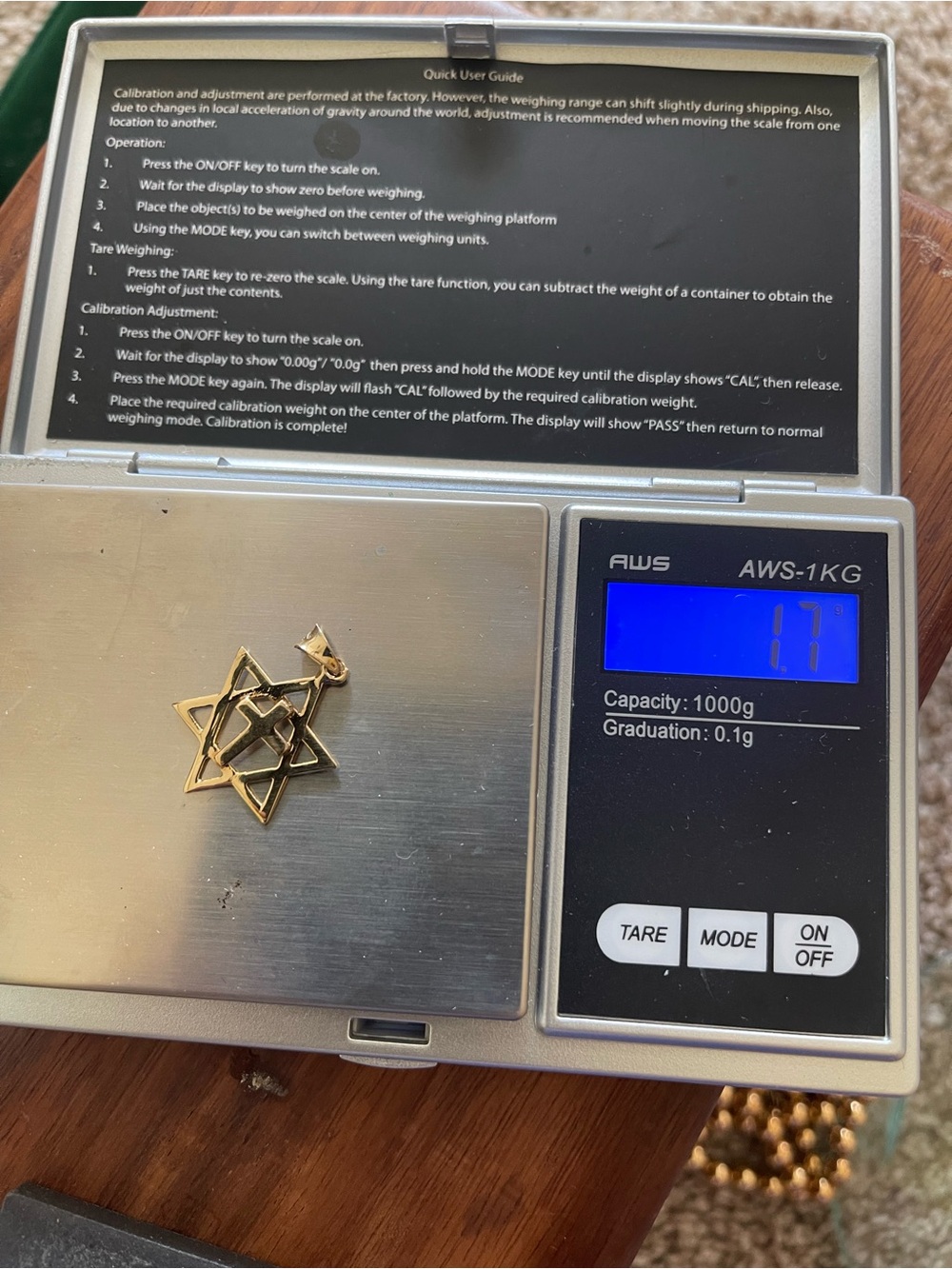 14k Solid Gold  Star of David Pendant  - Elegant Religious Jewelry